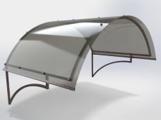 Козырек над входной дверью (арка без ковки)